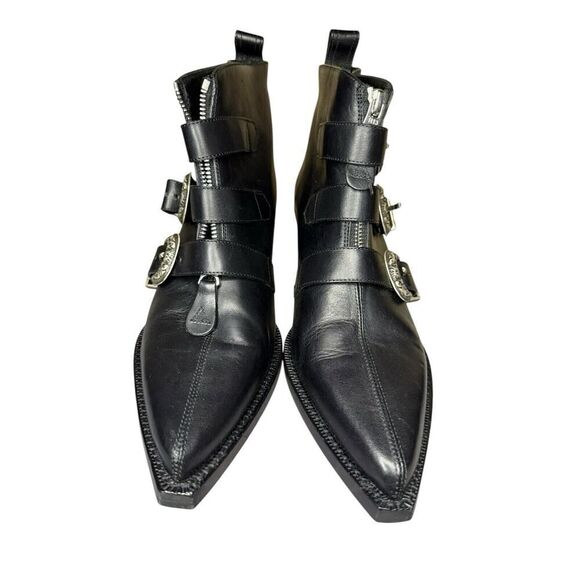 R13 Ankle Three Buckle Boot Black Leather sz 38 $995 - Picture 5 of 14